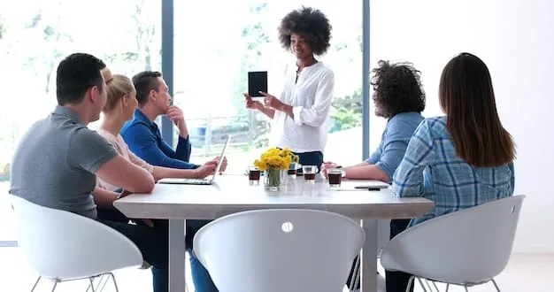 A group of people are sitting around a table, discussing health insurance options with an agent. The scene represents the complexities of navigating the healthcare system and the need for clear information, highlighting the importance of education that explains US Healthcare Reform: Understanding the Proposed Changes and Their Effects .