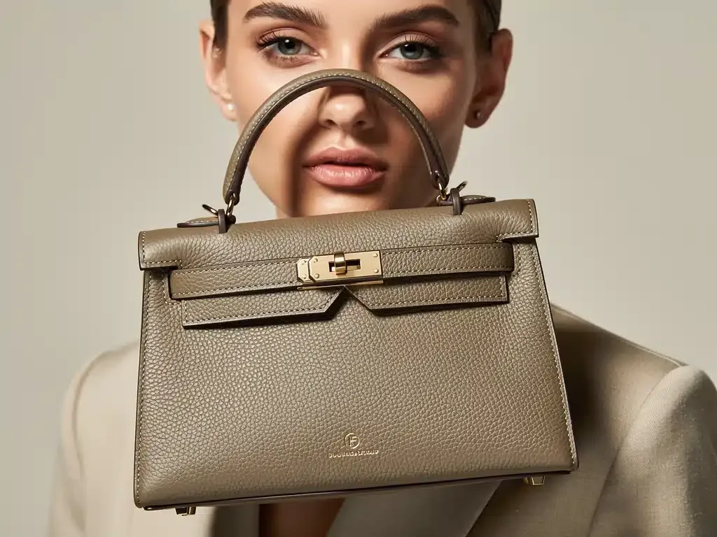 Close-up of a unique, luxury handbag from an emerging fashion brand