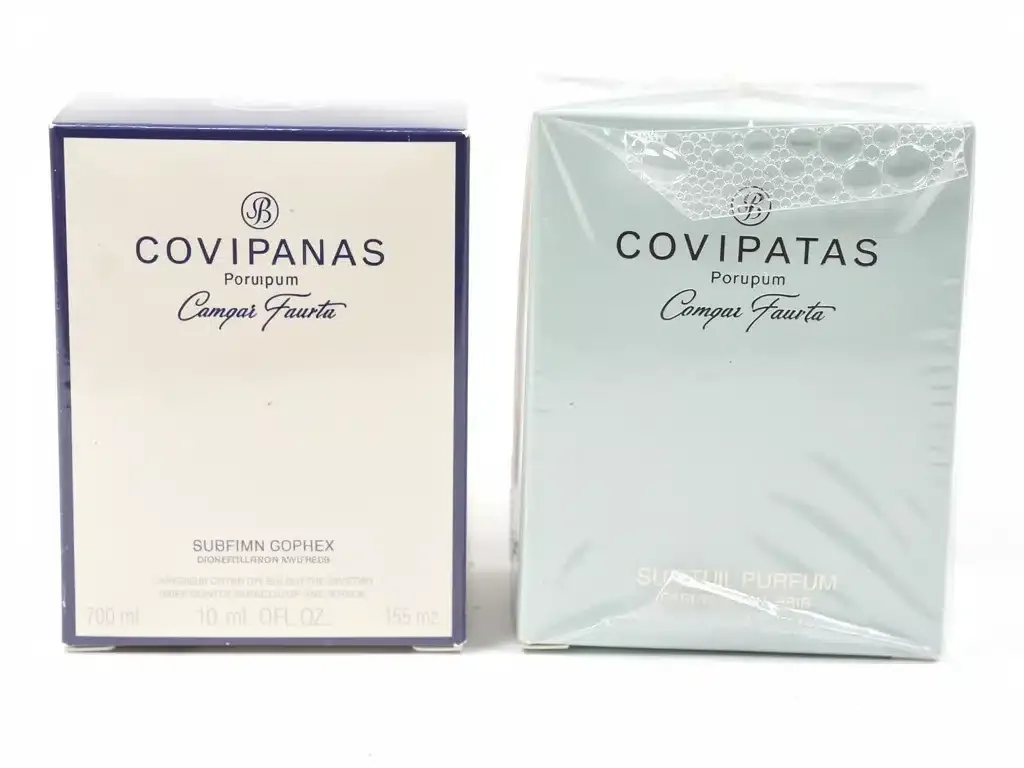 Comparison of authentic and counterfeit perfume packaging