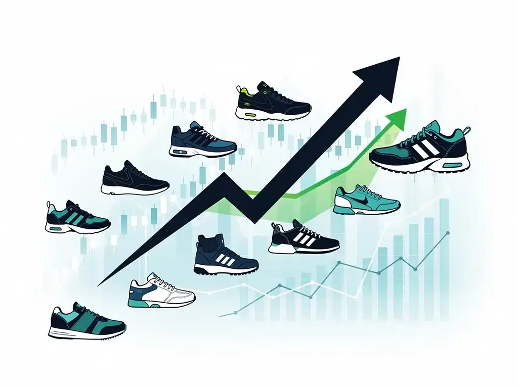 Graphic showing rising sneaker resale value and market demand.