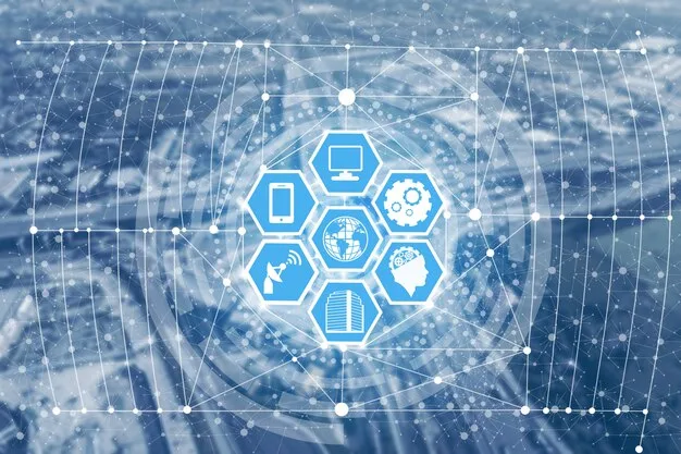 A digital illustration showing various medical symbols and data points interconnected, representing the future of integrated and data-driven healthcare.