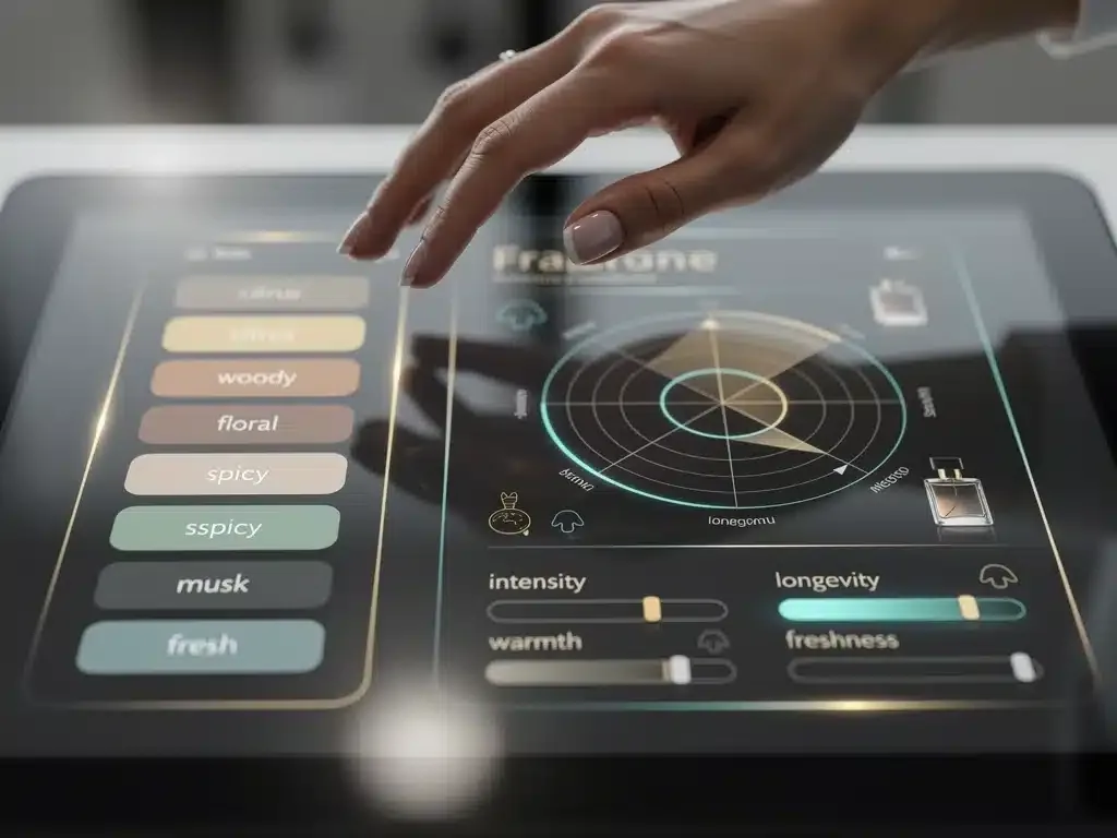 Digital interface for custom fragrance selection