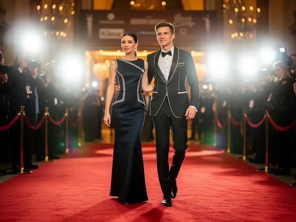 Zendaya and Tom Holland on red carpet, showcasing coordinated high-fashion outfits