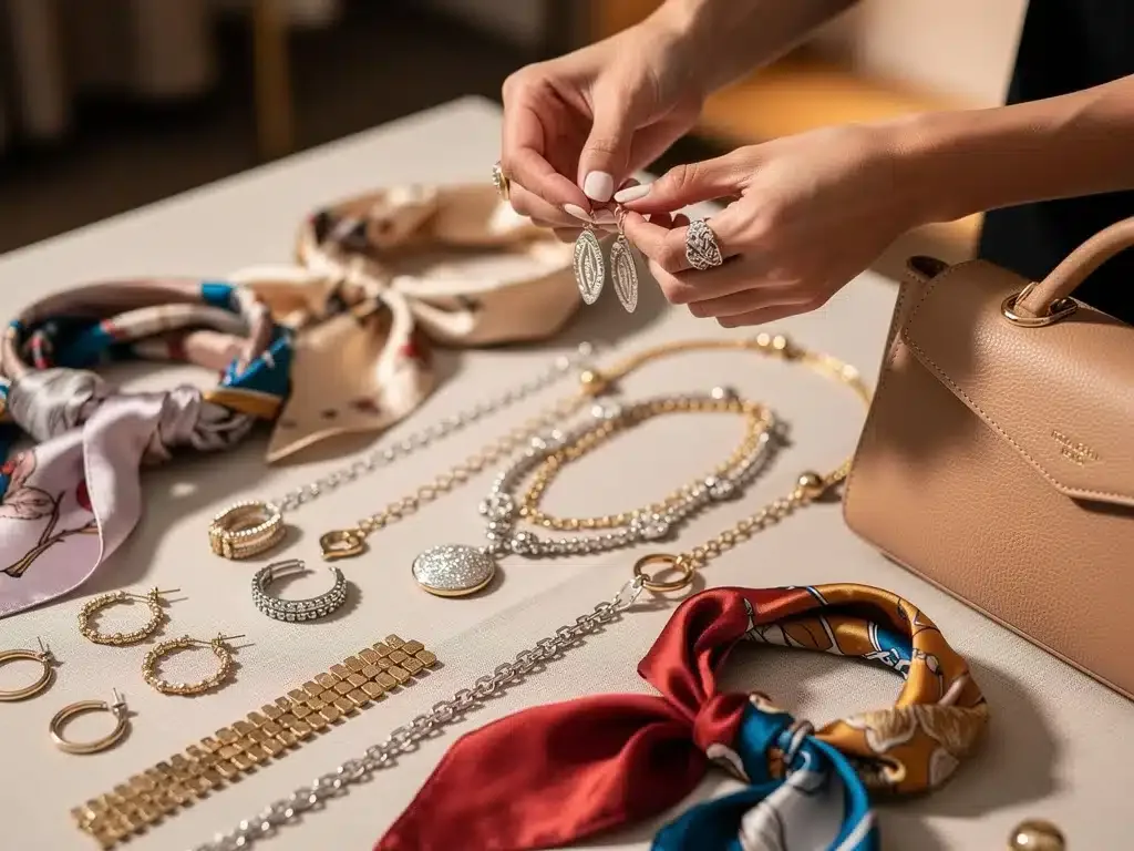 Hands selecting affordable accessories to complete a celebrity-inspired look