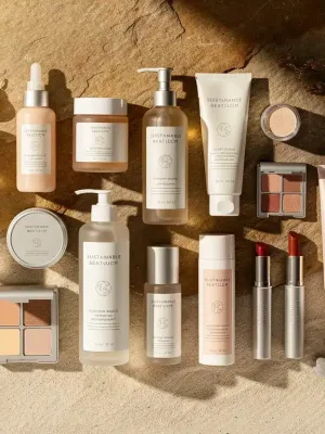 Sustainable beauty products in eco-friendly packaging