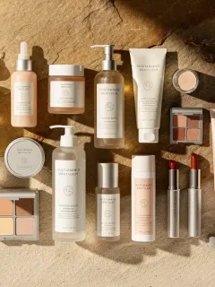Sustainable beauty products in eco-friendly packaging