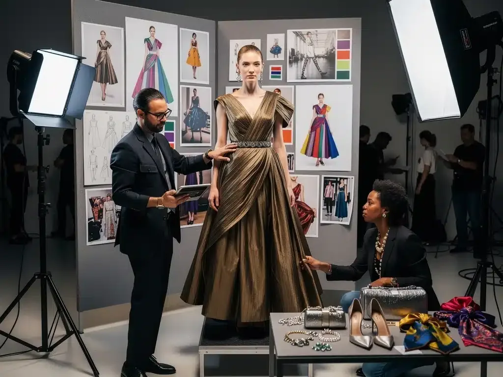 Celebrity styling team collaborates on a high-fashion photoshoot, shaping 2026 trends.