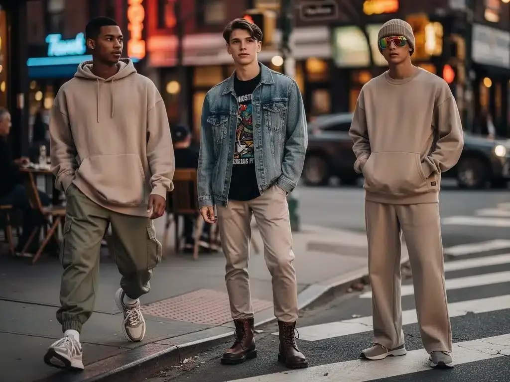 Diverse group showcasing versatile streetwear capsule outfits