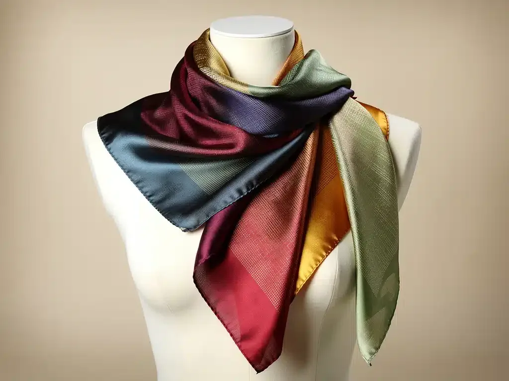 Elegant display of luxurious silk scarves