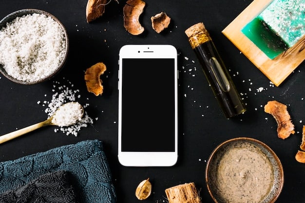 A phone displaying a fragrance database application, with an image of the discontinued fragrance and its note breakdown alongside suggested alternative perfumes. The phone is elegantly displayed with complimentary soft focus background.