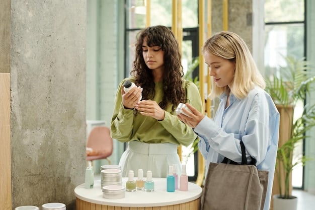 A customer in a small, stylish boutique carefully smelling a perfume from a niche brand. The boutique is filled with interesting bottles and displays, creating an inviting and personalized shopping experience, highlighting the attention customers receive when purchasing indie fragrances.