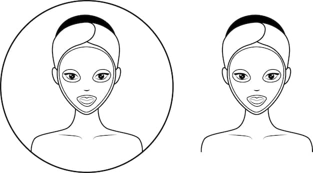 An illustration depicting contour and highlight placement on an oval face shape. The illustration clearly shows where to apply contour under the cheekbones and along the temples, and where to highlight the cheekbones, brow bone, and bridge of the nose.
