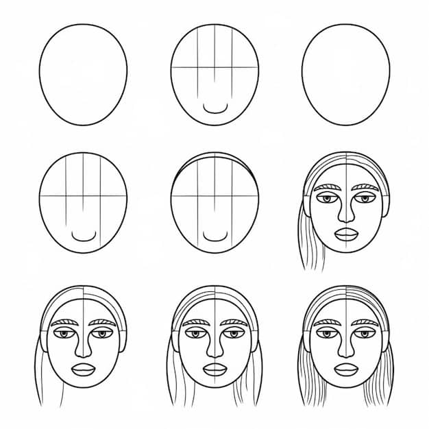 A diagram illustrating different face shapes (oval, round, square, heart) with contouring guidelines for each shape, showing where to apply contour and highlight to achieve a balanced look.