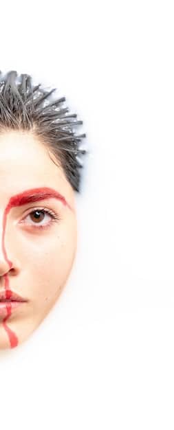 A split image showing the before and after results of using an eye cream specifically designed to lighten dark circles. The 'before' side shows prominent dark circles, while the 'after' side demonstrates a visible reduction in darkness and puffiness.