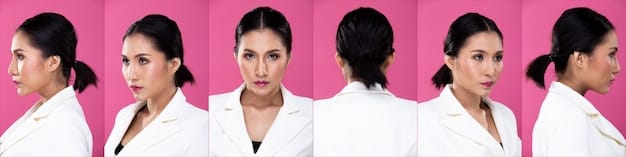 A set of six individual images, each showing a stage in the nose contouring process. The images show the application of contour, blending, highlight application, blending of the highlight, and the final result after setting with powder. The images provide a clear visual guide to each step of the nose contouring process.
