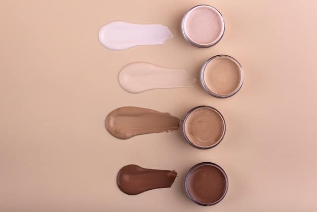 Close-up shot of various lightweight foundation options, including tinted moisturizers, BB creams, and liquid foundations with descriptions highlighting their oil-free and long-wearing properties. Brands like Laura Mercier, NARS, and Fenty Beauty are subtly featured.