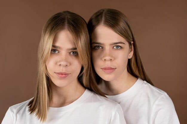 A split image showing two women. On the left, a woman with warm undertones wearing coral blush and gold eyeshadow. On the right, a woman with cool undertones wearing pink lipstick and silver eyeshadow. The image is well-lit and focuses on the makeup.