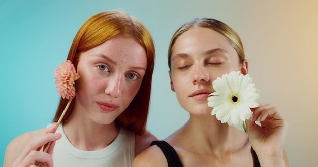 A split image showing two women side-by-side. One woman has visibly dry, flaky skin, and the other woman has smooth, hydrated skin. The images are contrasted to highlight the difference that proper winter hydration can make.