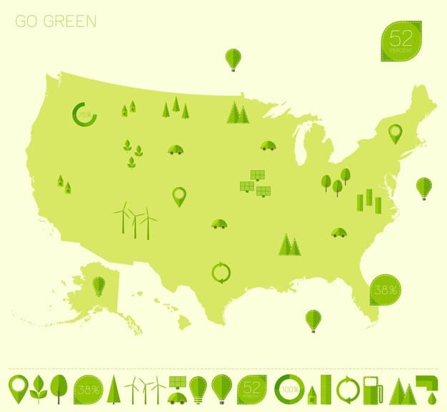 A stylized map of the United States with various critical infrastructure icons (power pylons, water towers, hospitals) glowing, interconnected by digital lines, subtly indicating vulnerability and the need for cybersecurity.