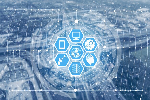A digital illustration showing various medical symbols and data points interconnected, representing the future of integrated and data-driven healthcare.
