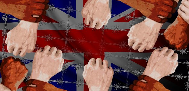 A symbolic image of various national flags and hands clasped together, representing international cooperation and unity in the global fight against financial crime.