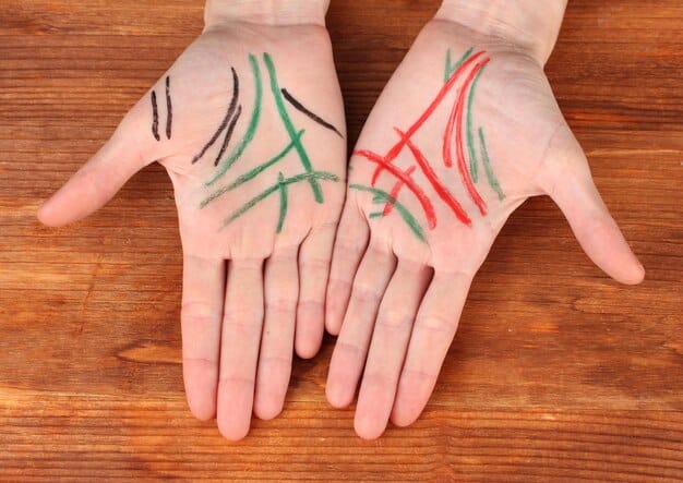 A close-up of a person's wrist with visible veins, showing examples of greenish veins for warm undertones and bluish veins for cool undertones, with a neutral option in the middle. The lighting is bright and natural.