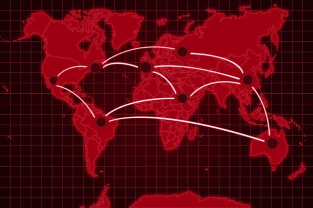 A map of the world with arrows showing supply chain routes, with some arrows being rerouted or shortened, indicating reshoring and nearshoring trends. Focus on North America as a hub.