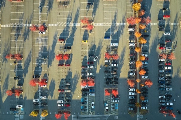 An aerial view of a long line of trucks waiting to cross a border checkpoint. The trucks are of various sizes and colors, and the scene is indicative of delays and logistical challenges in international trade. The sky is clear, and the landscape is arid and flat.