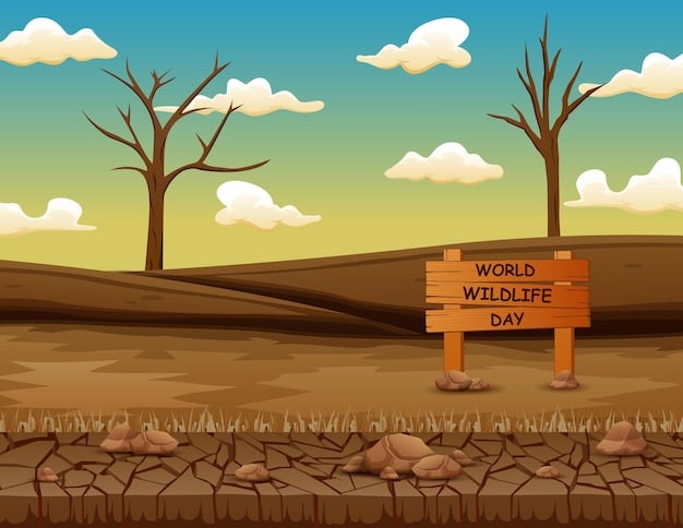 A drought-stricken agricultural field in the US, with cracked soil and withered crops. This illustrates the impact of climate change on agriculture and food production. The Impact of Climate Change on the Economy: What Are the Projected Costs? in agriculture is highlighted.