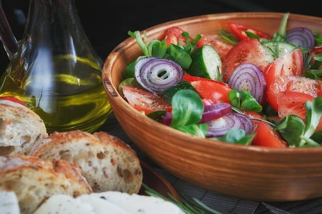 A detailed close-up shot of a vibrant Mediterranean dish filled with fresh vegetables, olive oil, fish, and whole grains. The image conveys the nutritional richness associated with cognitive benefits highlighted in 'New Study Reveals: The Link Between Diet and Cognitive Function in Older Adults', focusing on the delicious and healthful aspects of brain-boosting foods.