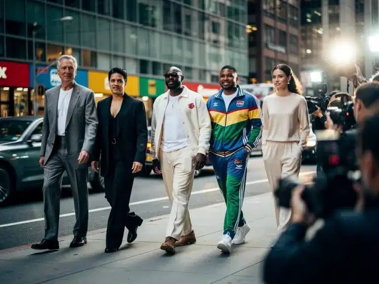 Celebrities in 2026 casualwear trends on a city street