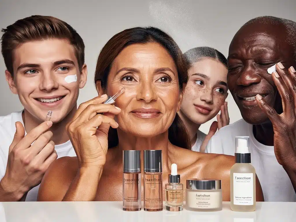 Diverse individuals applying cosmetic products, highlighting inclusive beauty trends.