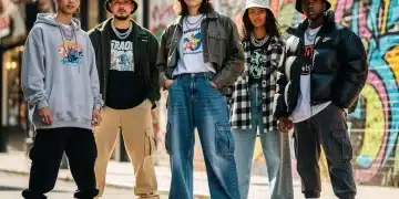 Dynamic street style showcasing diverse streetwear fashion