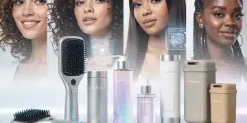 Futuristic haircare products and advanced technology for diverse hair types