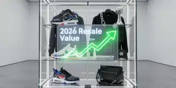Futuristic display of streetwear grails with rising resale value predictions for 2026
