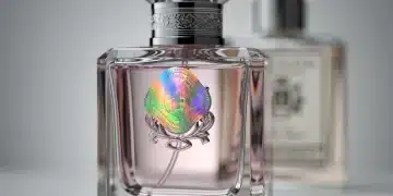 Genuine luxury perfume bottle with holographic seal