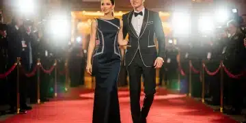 Zendaya and Tom Holland on red carpet, showcasing coordinated high-fashion outfits