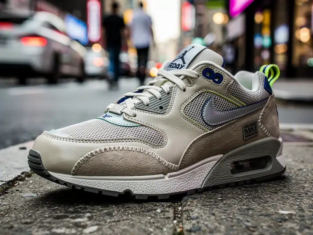 Close-up of limited-edition sneaker with intricate details.