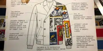 Conceptual sketch of luxury streetwear collaboration design