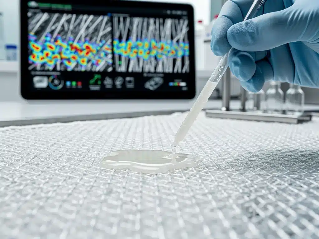 Molecular stabilization process on a delicate textile fiber.